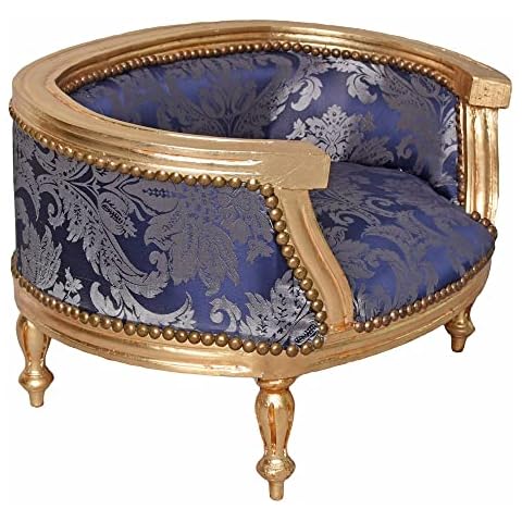 Königliches Hundebett Hundesofa im Barockstil Hundeschlafplatz Holz 70x47 cm Mops Bully cat700a53 Palazzo Exklusiv Cover