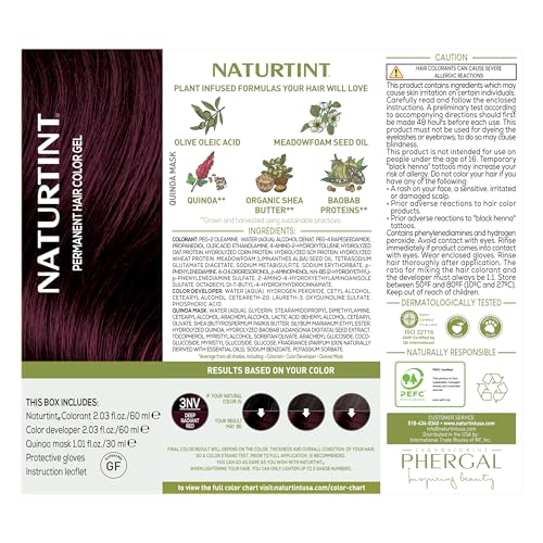 Image of Naturtint 3NV Radiant Red Permanent Hair Color (Pack of 1), Ammonia Free, Vegan, Cruelty Free, up to 100% Gray Coverage, Long Lasting Results (Packaging may vary)
