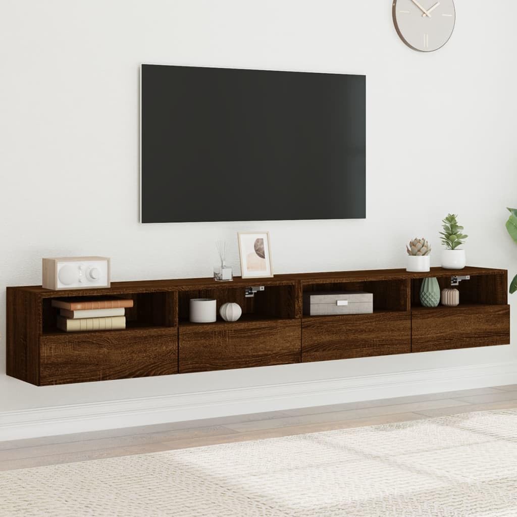Muebles de pared para TV que ahorran espacio en salones pequeños y organizan cables