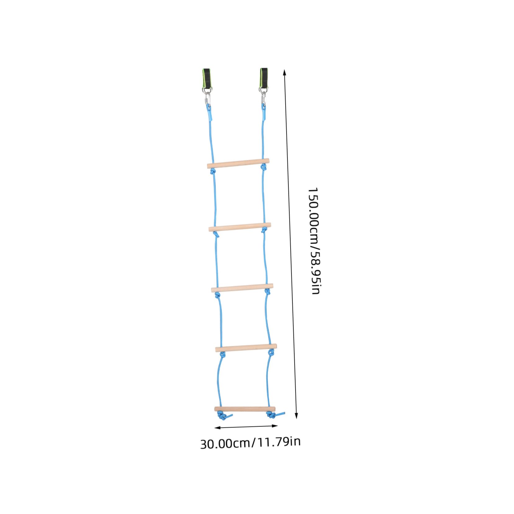 Abaodam Kid's Wooden Climbing Ladder 5 Steps Playset Safe Indoor/Outdoor Exercise Ladder Swing Rope Decorative Climbing Frame