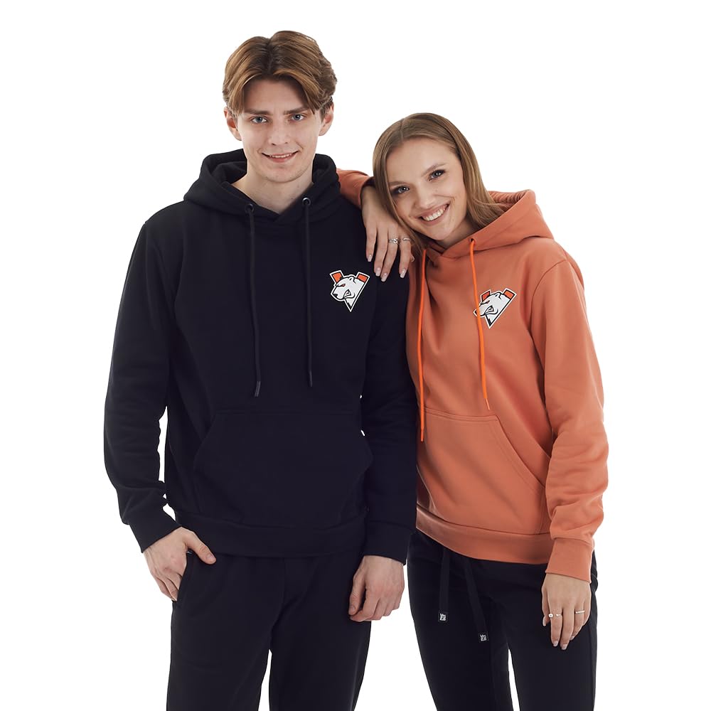 Virtus.pro - Klasyczna bluza z kapturem, bluza z kapturem z grafiką gracza, stylowa bluza z kapturem dla fanów, odzież dla graczy, odzież drużyny e-sportowej, czarna, M, Czarny, M