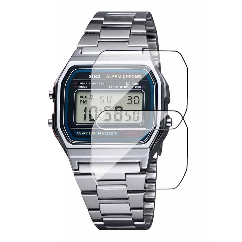 Image of smart watch Screen Guard Protector Compatible for Casio Vintage Watch-A-158WA-1Q|Ultrathin 0.125mm Flexible Screen Protector TPU Membrane with Edge to Edge Full Screen Coverage & Easy Installation (Pack of 3)