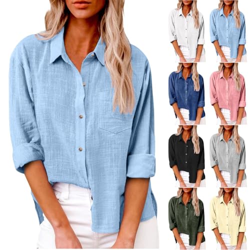 Women Button Down Shirts Long Sleeve Blouse for Women Office Work Blouses Fit Collared Blouses Trendy Outfits Four Seasons2