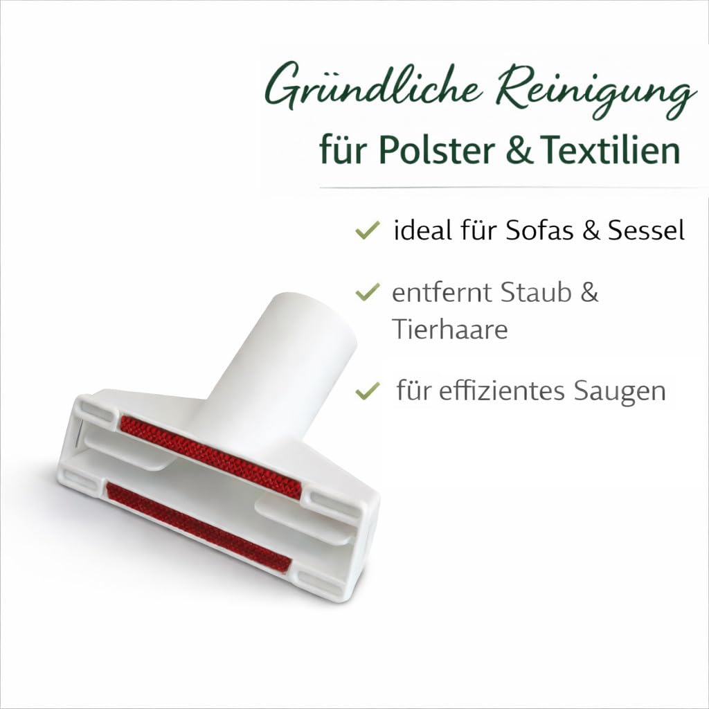 Zubehör Set geeignet für Vorwerk Kobold VB 100/VB100/VK 7/VK7, 8tlg | Düsen Set mit Adapter, Flexschlauch, Möbelbürste, Fugendüse, Polsterdüse, Möbelpinsel, Knickgelenk/Verlängerung