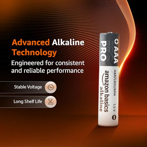 Image of Amazon Basics Pro Series AAA Alkaline Battery | Pack of 20 | for High Drain Devices | Toys, Digital Camera, Electric Toothbrush