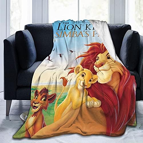 atgzfdr Ultra Soft Simba The King Lion Blankets Warm Funny Cooling Blanket Fits Couch Sofa Bedroom Living Room for Women Mens 50 Inch X40 Inch , Black