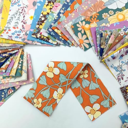 Image of 7Pcs 20 inch x 20 inch Cotton Fabric DIY Making Supplies Quilting Patchwork Fabric Fat Quarter Bundles DIY for Quilting Cotton Patchwork Cushions (Brown, 2.4 inch x19 inch)