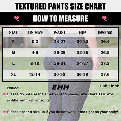 Calça legging feminina EHH de cintura alta franzida levanta bumbum texturizada texturizada compressã