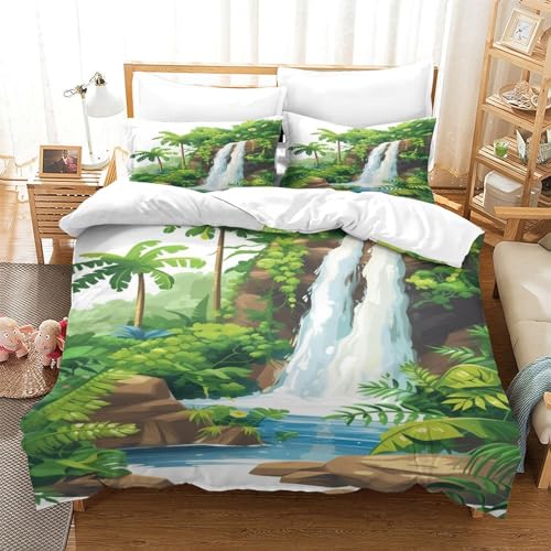 Housse de couette cascade en microfibre anti-plis et facile à enfiler - 3