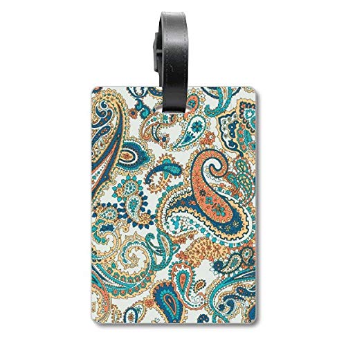 Étiquette valise voyage motif poisson abstrait bleu orange résistant
