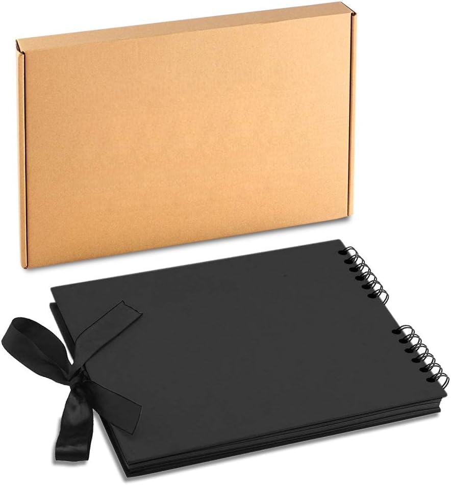 Image of GDNK 346pcs Vintage Journal Scrapbook Pack Kit for Art Journaling Bullet, Planners DIY Paper Stickers, Craft Kits Notebook, Collage Album Aesthetic Sticker (Moonlight) (Black Album)