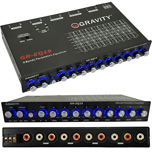 Gravity EQ19 1/2 Din 9 Band Car Audio Equalizer EQ Front, Rear +
