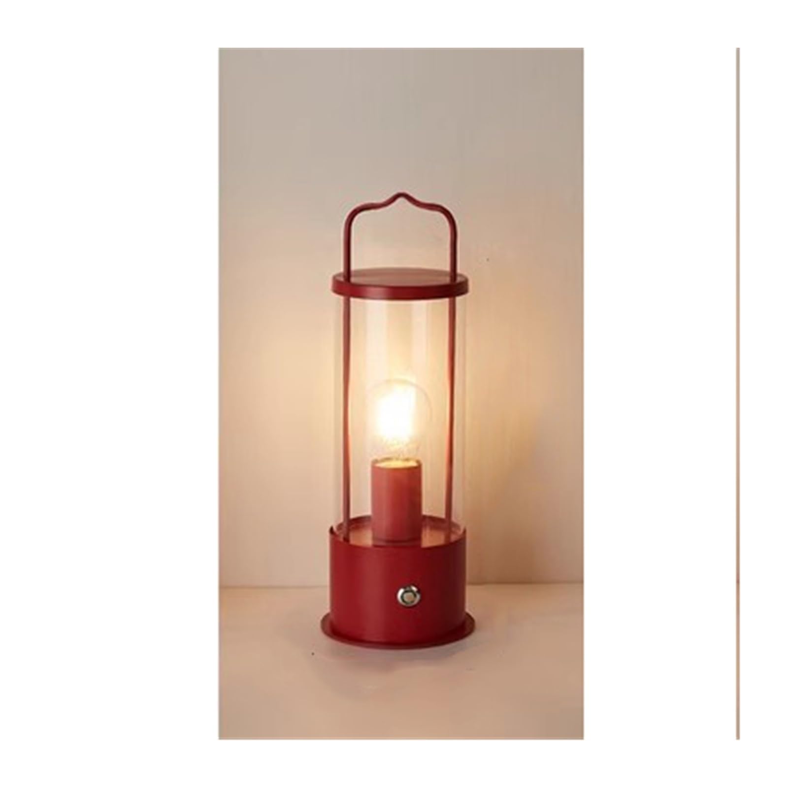 Z4T8M2K6G5 Bedside Lamp Bedside Table Lamp Outdoor Balcony Patio Roof Metal Handheld Horse Desktop Touch Rechargeable Lamps(Red)