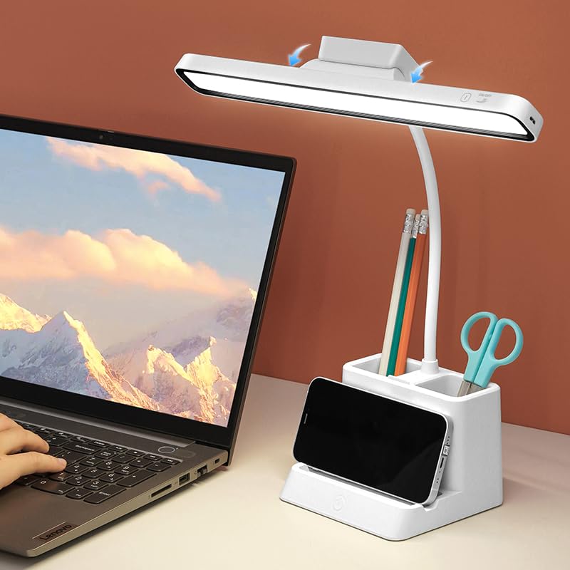 Image of Akari Plastic Rechargeable Desk /Study Lamp Night Lamp, Touch On /Off Switch, Child Eye Safety Student Study Table Lamp, Led Lamp Usb Charge (Ak-1706), Yellow