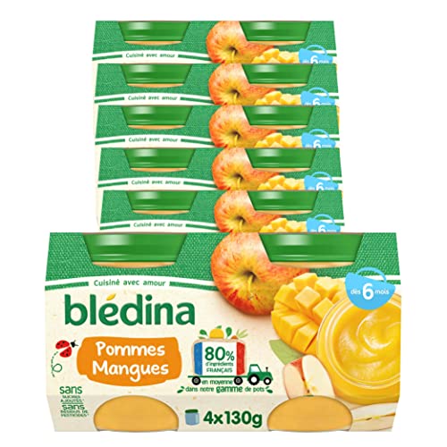 Petits pots bébé Blédina Pommes Mangues pour les goûters à emporter dès 6 mois