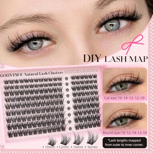 Image of Goddvenus Elegant Lash Clusters Natural Wispy Eyelashes Clusters Fluffy