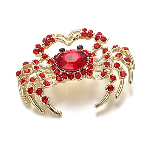 Image of BriLove Crab Brooch Pin for Women Fashion Sparking Rhinestone Animal Brooches