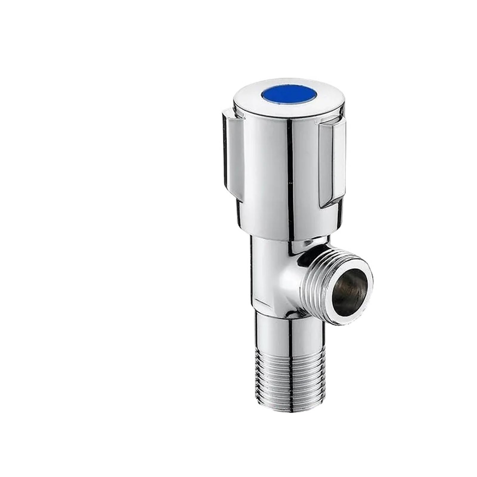 Stainless Steel Hot Cold Water Inlet Stop Valve Household Triangle Valve with Water Pressure Adjustment Function(C Blue)