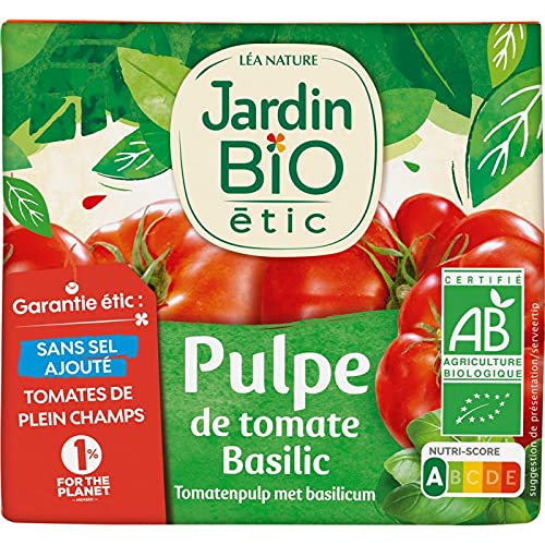 JARDIN BIO Pulpe de tomates basilic bio - 500g