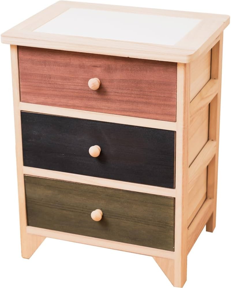 Amazon｜タイル天板桐製チェスト 3段 3段チェスト｜チェスト・タンス