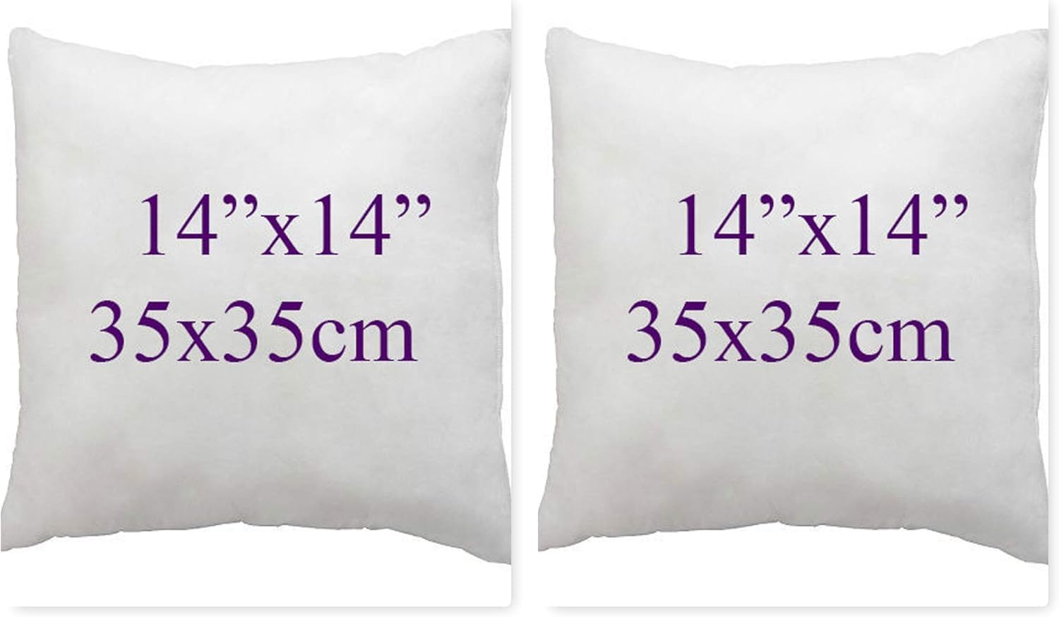 Le11 White Hotel Quality Hollow Fibre Cushion Pads, Inners, Inserts, Scatters In Multi Packs, Bounce Back Square Cushion Pads Available In 12" 14" 16" 18" 20" 22" 24" 26" 28" 30" (2, 14X14 (35X35cm))