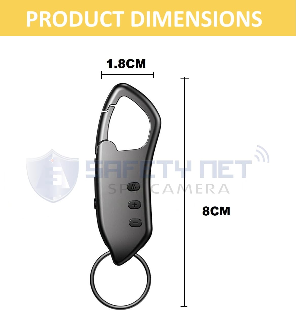 SAFETYNET Small Keychain Audio Voice Recorder MP3 Playback Dictaphone Keychain Recorder Indoor Outdoor Small Sized and Portable (16GB Inbuilt) 1