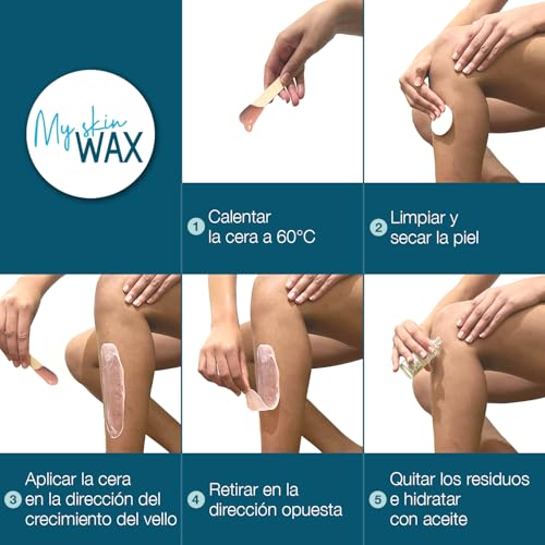 Miniatura 6 de My Skin Wax - Perlas De Cera Para Depilación Sin Bandas, 800g, Hipoalergénico, Depilación Suave Sin Enrojecimiento, Especial Para Pieles Sensibles Hombre Mujer, Rostro, Brasileño Rosa, 800g