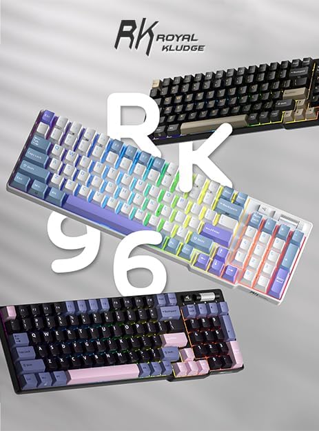 Miniatura 9 de RK ROYAL KLUDGE RK96 RGB Limited Ed, 90% 96 teclas inalámbrico 3 modos BT5.02.4GUSB-C Teclado mecánico intercambiable en caliente con reposamuñecas,
