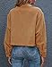 Gihuo Women's Fashion Cropped Shacket Button Down Corduroy Shacket Jackets Casual Plaid Long Sleeve Crop Shirts Jackets Tops (Khaki, Small)