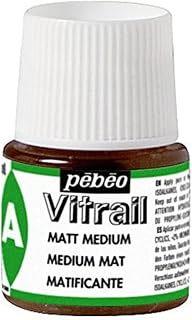 Pebeo Vitrail, Stained Glass Effect Paint Auxiliaries, 45 ml Bottle - Matt Medium
