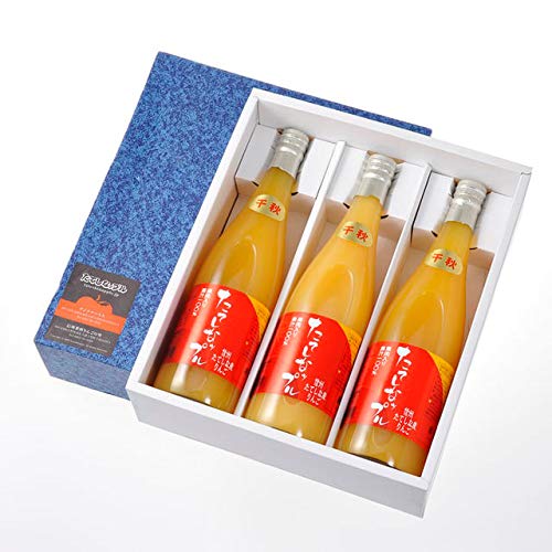 果肉入林檎ジュース 千秋 720ml×3本 立科産の完熟りんご 搾った果肉入り