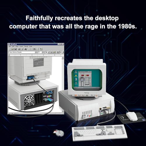 Image of BRICKKK Computer Building Set for Adults, Construction Building Kit for Adults, Collectible Retro Computer Display Model Building Blocks, Creative Hobbies Unique Gift Idea