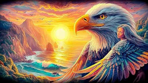 Puzle imposible de águila 75x50cm, juego familiar para tardes en casa