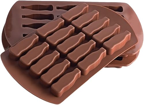 Miniatura 5 de 3 moldes para gomitas, 15 agujeros en forma de botella, de silicona marrón, para pasteles, caramelos, chocolate, gelatina, helado, molde para pudín,