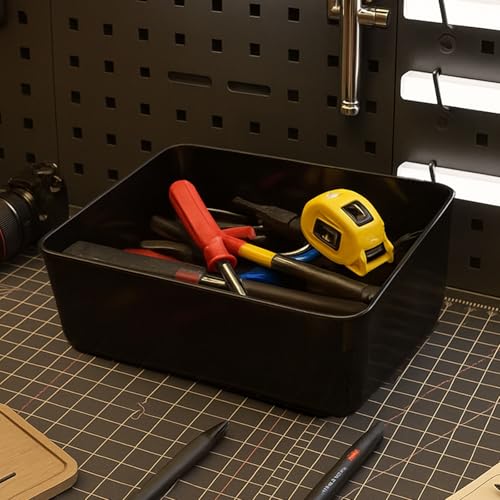 Boîtes de rangement empilables multi-usages avec couvercles hermétiques noirs