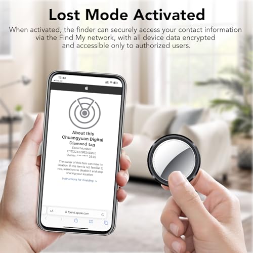 Air Tracker Tag Schlüsselfinder 4er Pack, Koffer Tracker Kompatibel mit Apple Wo ist? APP (Nur iOS), Bluetooth Key Finder für Gepäck/Taschen/Koffer/Brieftasche, Smart KeyFinder, Austauschbarer Akku