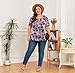 ForHailey Plus Size Tops for Women Tunic Tops Plus Size Clothes Summer Short Sleeve Henley Shirts Button Up Rose XX-Large