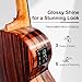 Caramel BEG91 Cutaway Ebony Glossy Baritone Acoustic & Electric Ukulele with Armrest | 30-inch Handmade Professional Ukelele Kit with Accessories