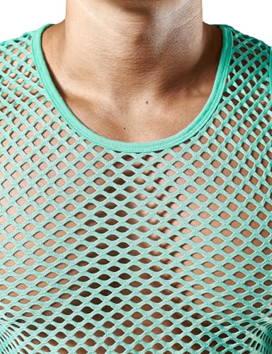 Image of JOGAL Men's Mesh Fishnet Fitted Sleeveless Muscle Top