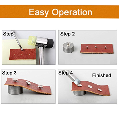 Luckkyme 120 Set 3 Sizes Snap Fastener Kit Button Tool Press Studs with 3 Pieces Fixing Tool for DIY Leather Craft Rivets Replacement,3 Colors Gold, Silver, Bronze