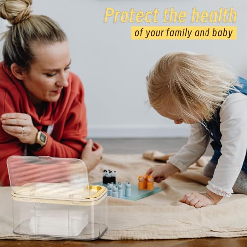 Image of Flenpptly Baby Wipes Dispenser, Large Capacity Wipe Holder, Gold | Wipes Container for Bathroom Keep Wipes Fresh & Easy to Open