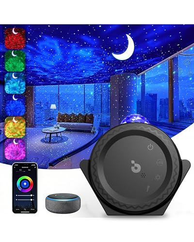 Galaxy Projector 3 in 1 Star Lights Projector with Nebula Moon Ocean, Kids Adults 3D Starlight with Smart Control Timer Voice Control, Compatible Alexa Google Assistant,for Bedroom Gifts
