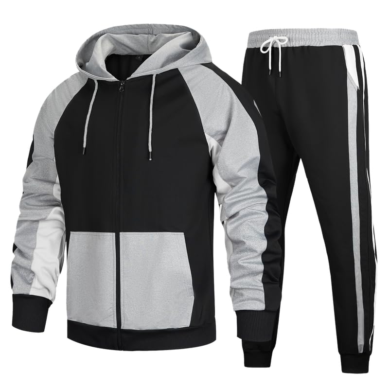 Survêtement pour homme avec veste à capuche zippée et pantalon de jogging à poches