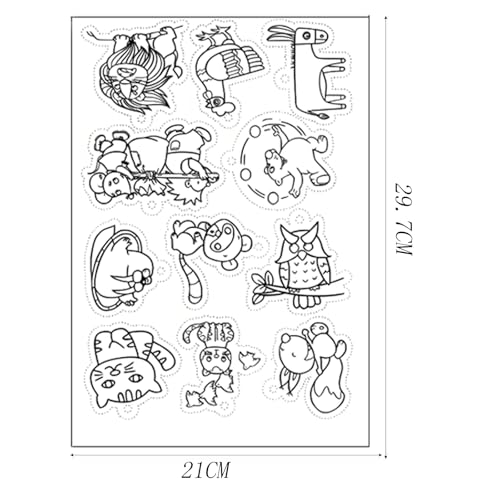 10 Stück A4 Schrumpffolie Tier Durchscheinend Schrumpfende Plastikfolien zum Basteln Schrumpffolienplatten Matt-Dicke 0.3mm
