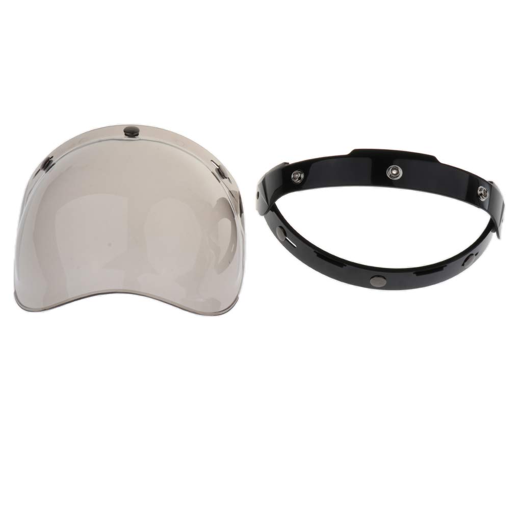 Visiera Casco Motocicletta Stile Bolla Bubble 3 Snap Bottoni Paravento per Bonanza Biltwell - 4