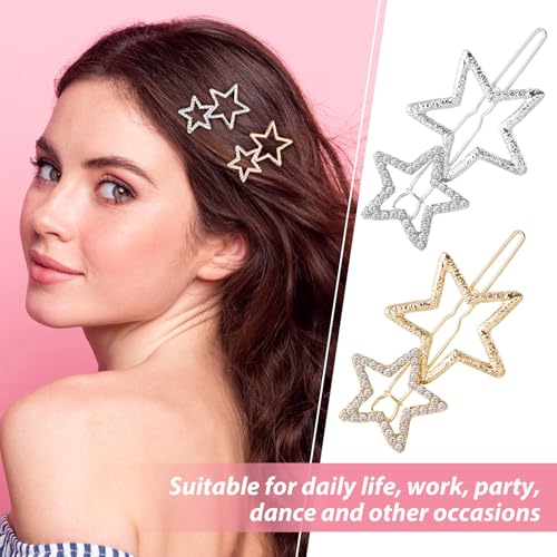 8 piezas pinzas de cabello con estrellas para mujer miniatura 3