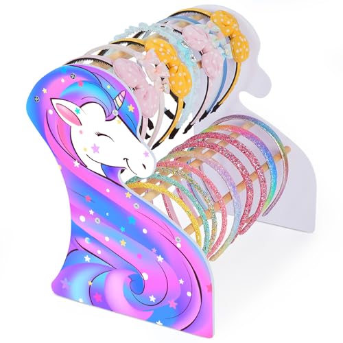 FIOBEE Girls Headband Holder Organizer Unicorn Headband Storage Hair Accessories Organizer Hairband Display Stand Home Room Decors for Kids