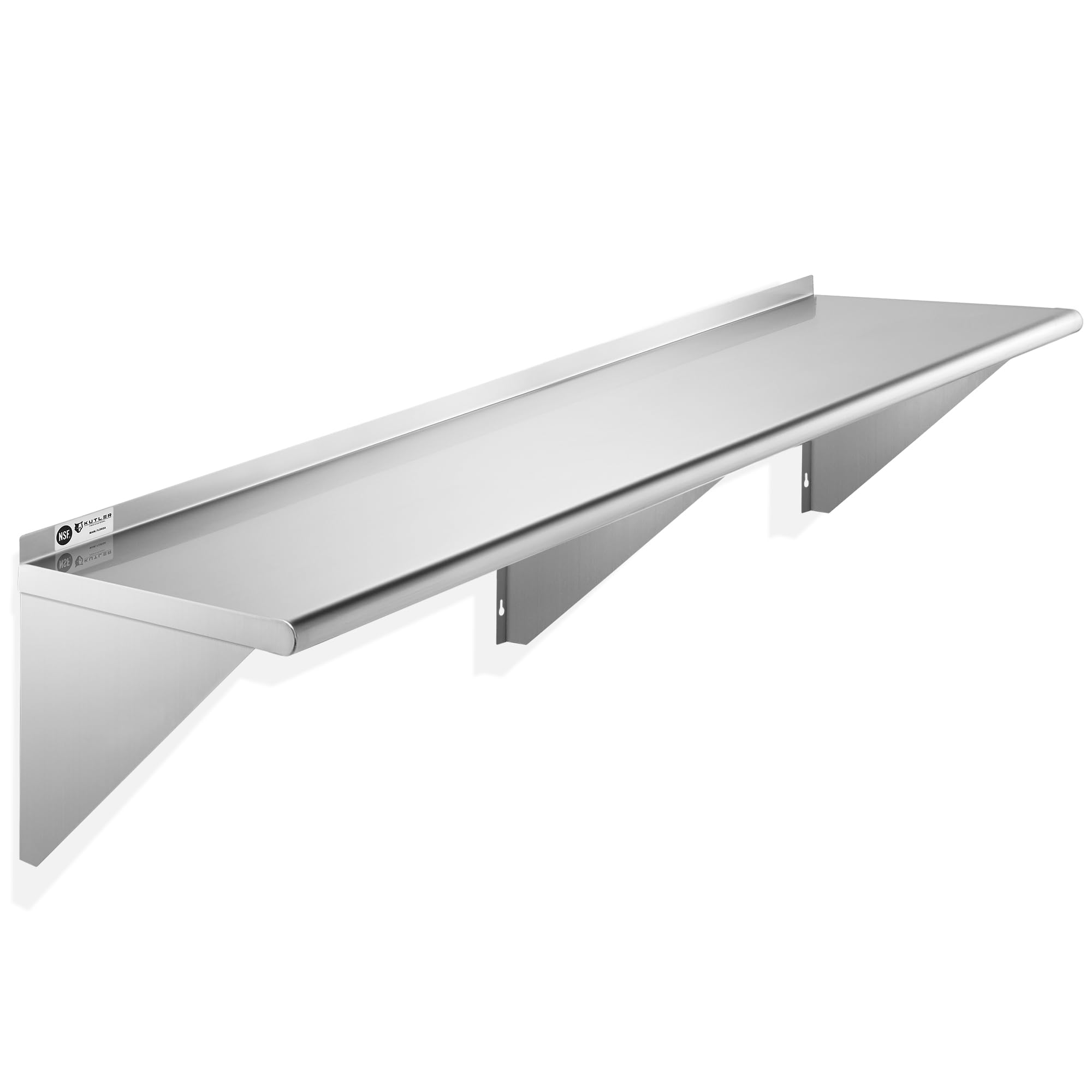 KUTLER Stainless Steel Shelf - 12" x 72", NSF Wall Mounted Shelves