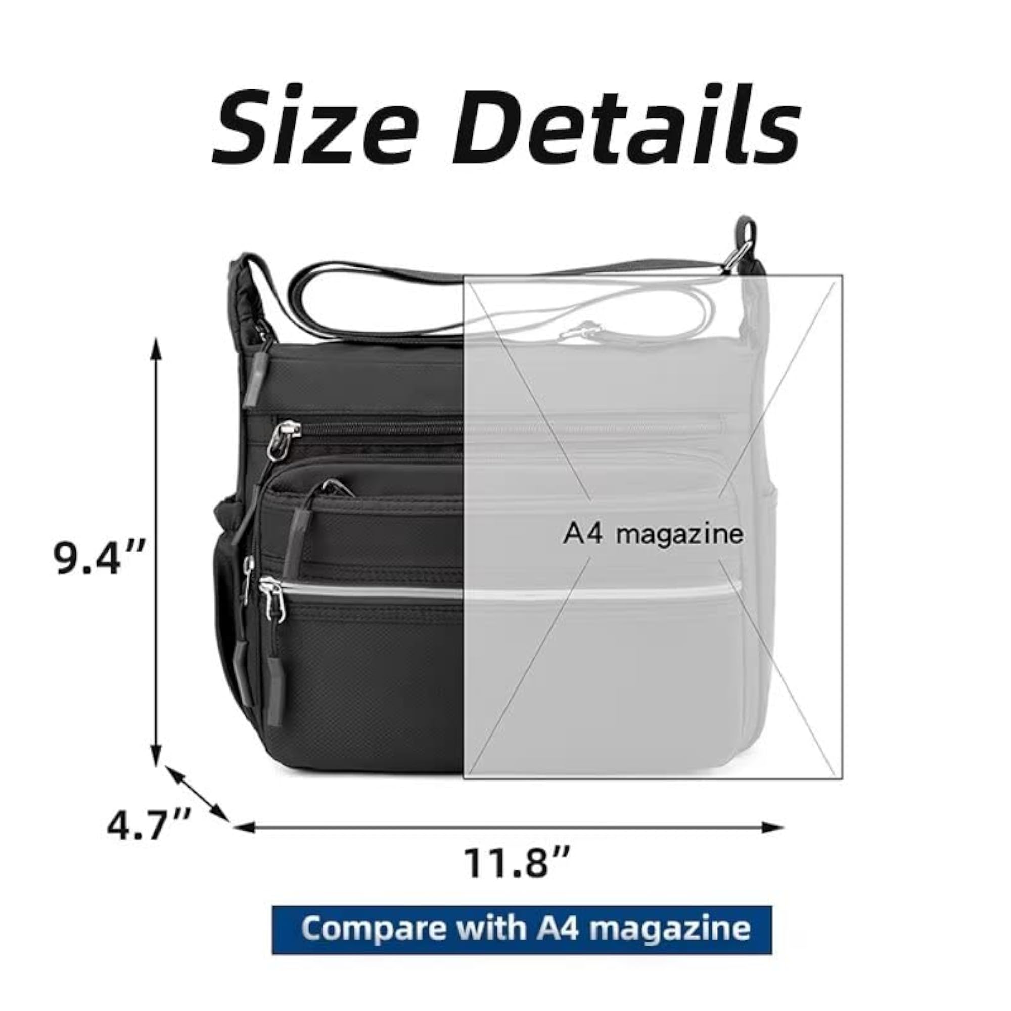 Nylon Waterproof Messenger Bag for Daily Travel