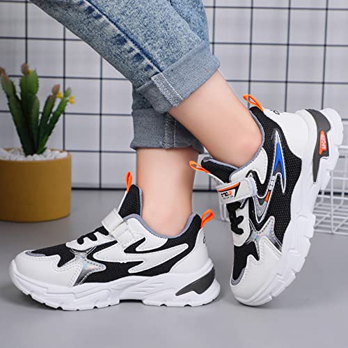 Fashion All Seasons Children Sports for Boys and Girls Flat Non Slip Lightweight Mesh Breathable Kids Shoes Wide Girls (Black, 5.5-6 Years Little Child)2